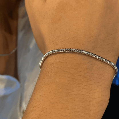 925er Silber Dänemark Cobra Armband mit 3 mm Zirkon