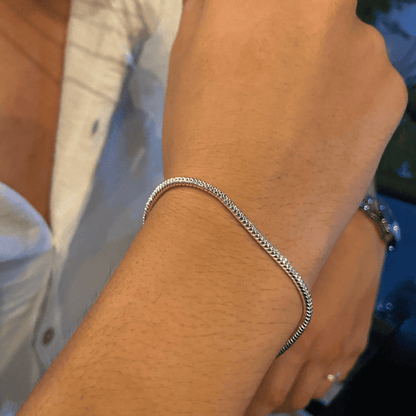 925er Silber Dänemark Cobra Armband mit 3 mm Zirkon