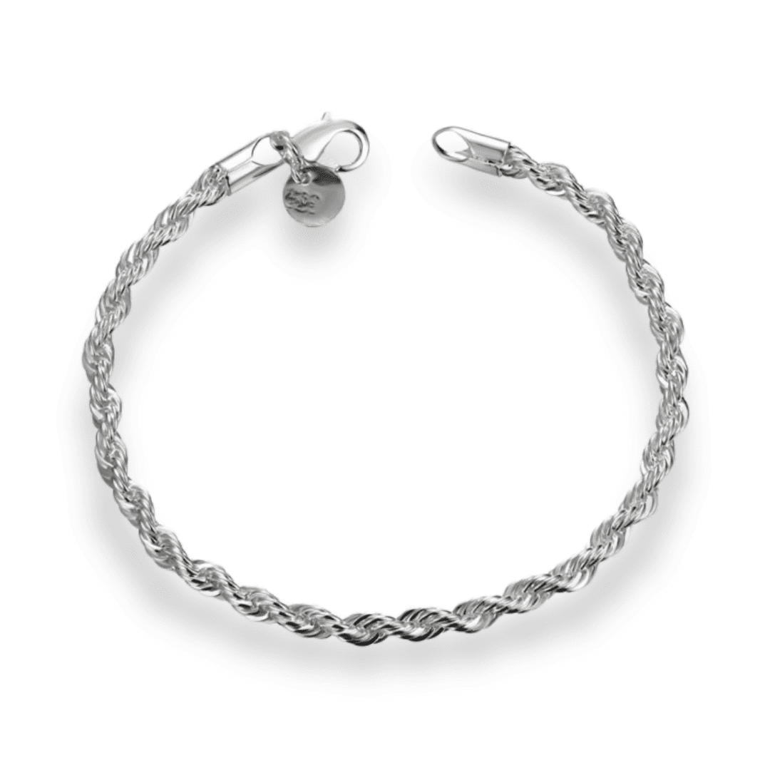 925er Silber Spanien Twisted Armband mit 4 mm Zirkon