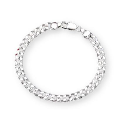 Holland 925 Silberarmband mit geometrischem Design und 7 mm Zirkon