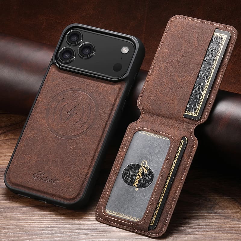 Premium-Leder-Wallet-Hülle – MagSafe-kompatibel (iPhone 12–17)