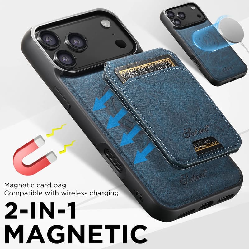Premium-Leder-Wallet-Hülle – MagSafe-kompatibel (iPhone 12–17)