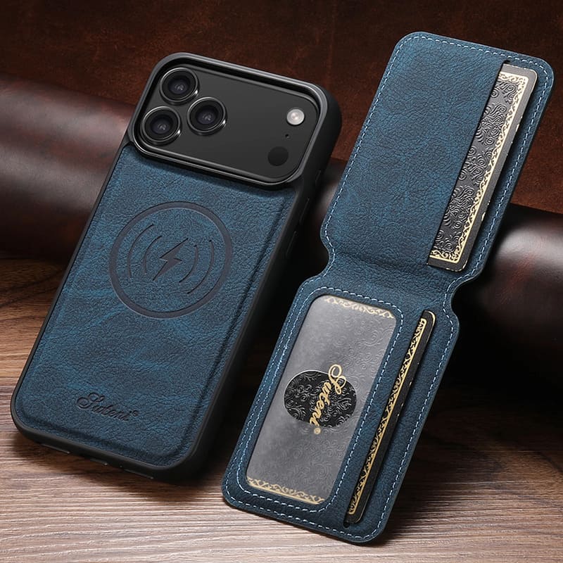 Premium-Leder-Wallet-Hülle – MagSafe-kompatibel (iPhone 12–17)