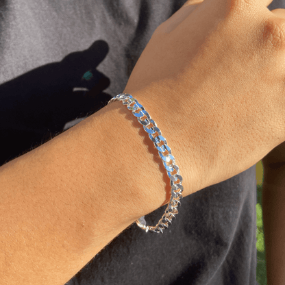 Holland 925 Silberarmband mit geometrischem Design und 7 mm Zirkon