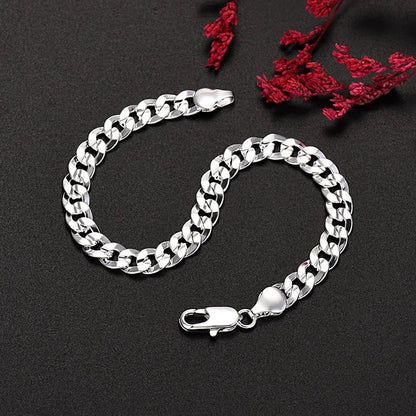 Holland 925 Silberarmband mit geometrischem Design und 7 mm Zirkon